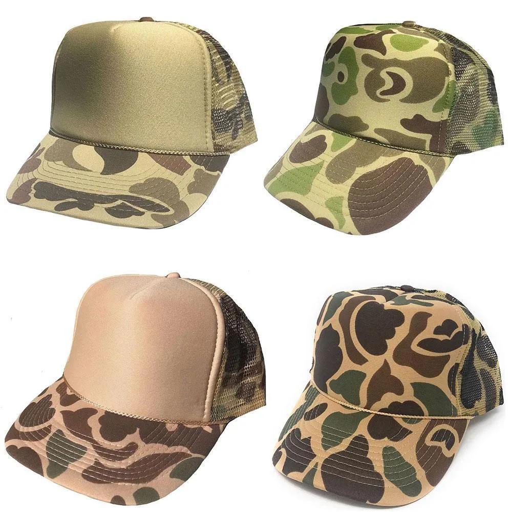 1 Dozen Camouflage Camo Hunting Baseball Trucker Foam Mesh Hats Caps Wholesale Lot Bulk