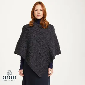100% Merino Wool Ladies Poncho With Buttons
