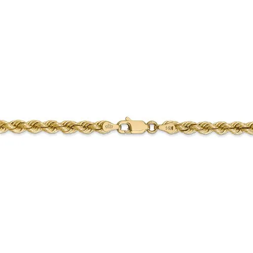 14k Yellow Gold 4mm Rope Bracelet Anklet Choker Necklace Pendant Chain