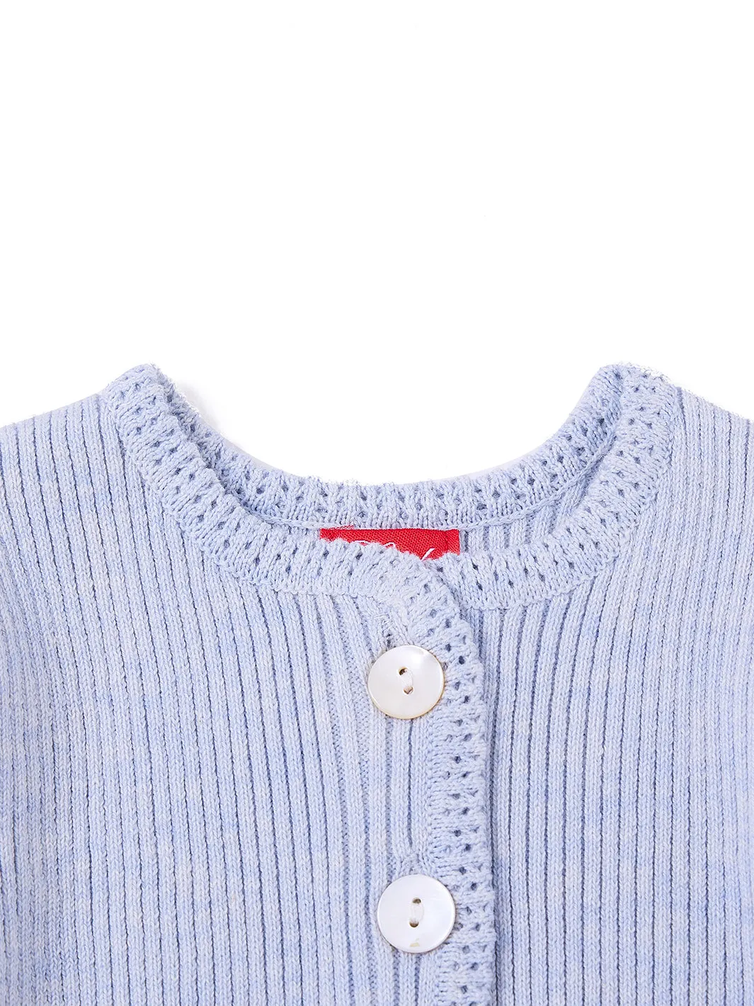 Baby Blazer Crop Length Sweater - Ice Blue