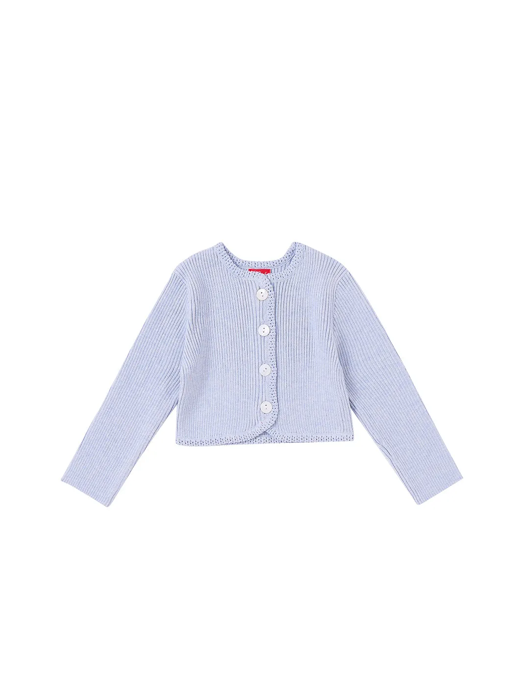 Baby Blazer Crop Length Sweater - Ice Blue