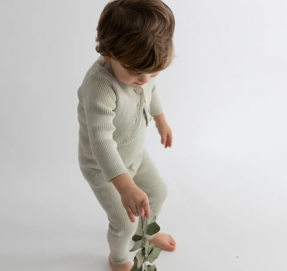 Baby Blazer Crop Length Sweater - Lt. Mint Green Mix