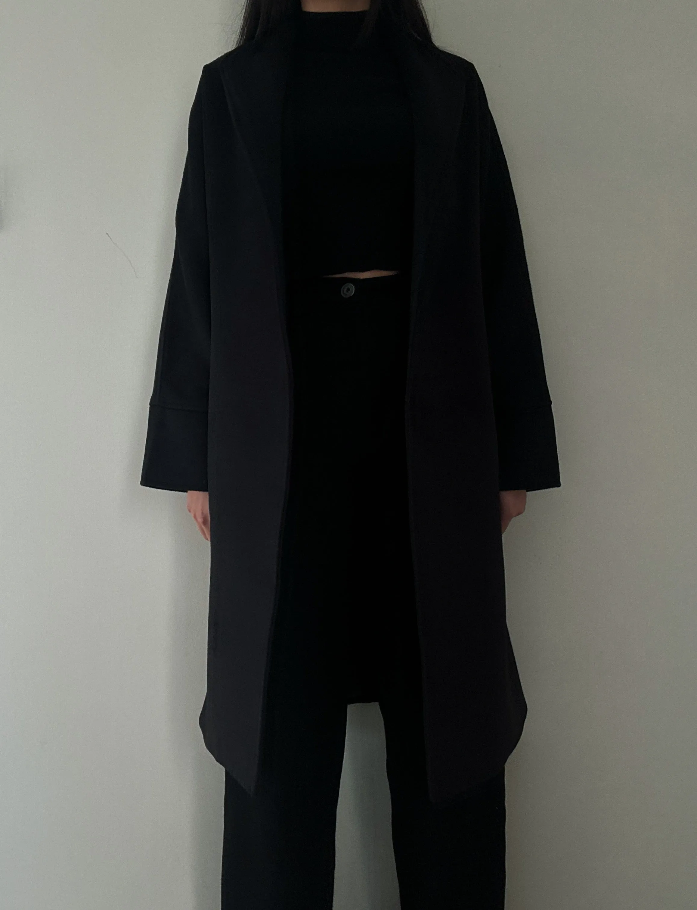 Black Long Belted Coat