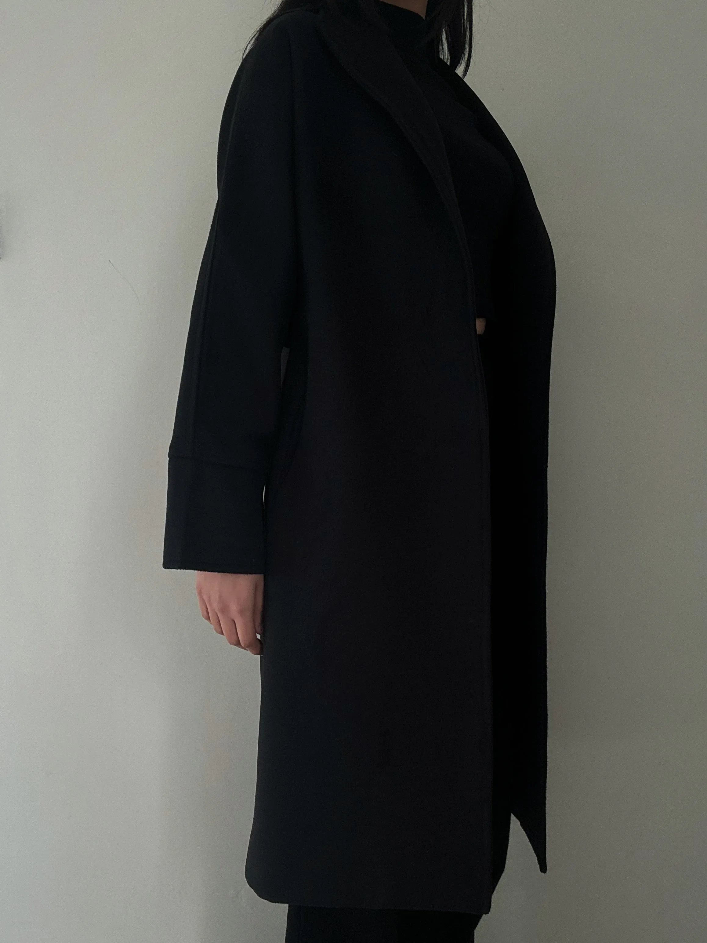 Black Long Belted Coat