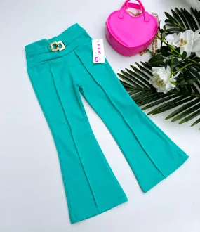 Blue flared pants