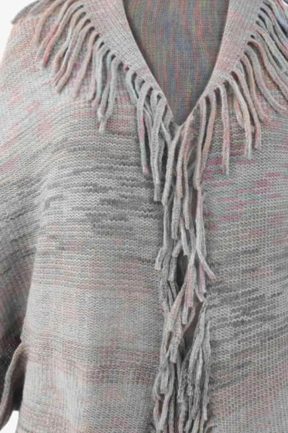 Bohemian Warmth Open Front Fringe Poncho