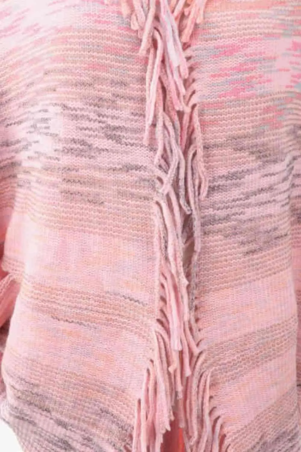 Bohemian Warmth Open Front Fringe Poncho