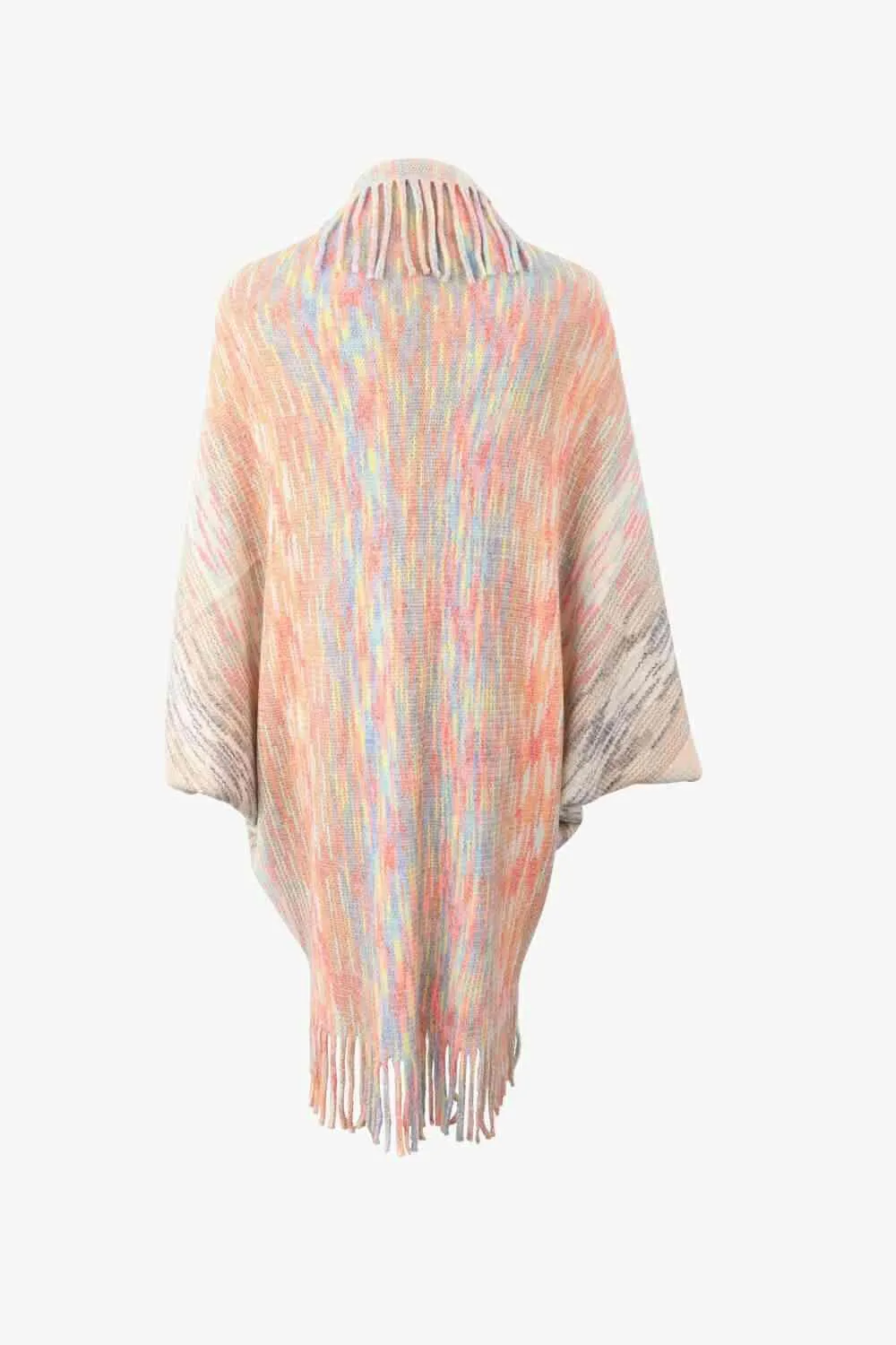 Bohemian Warmth Open Front Fringe Poncho