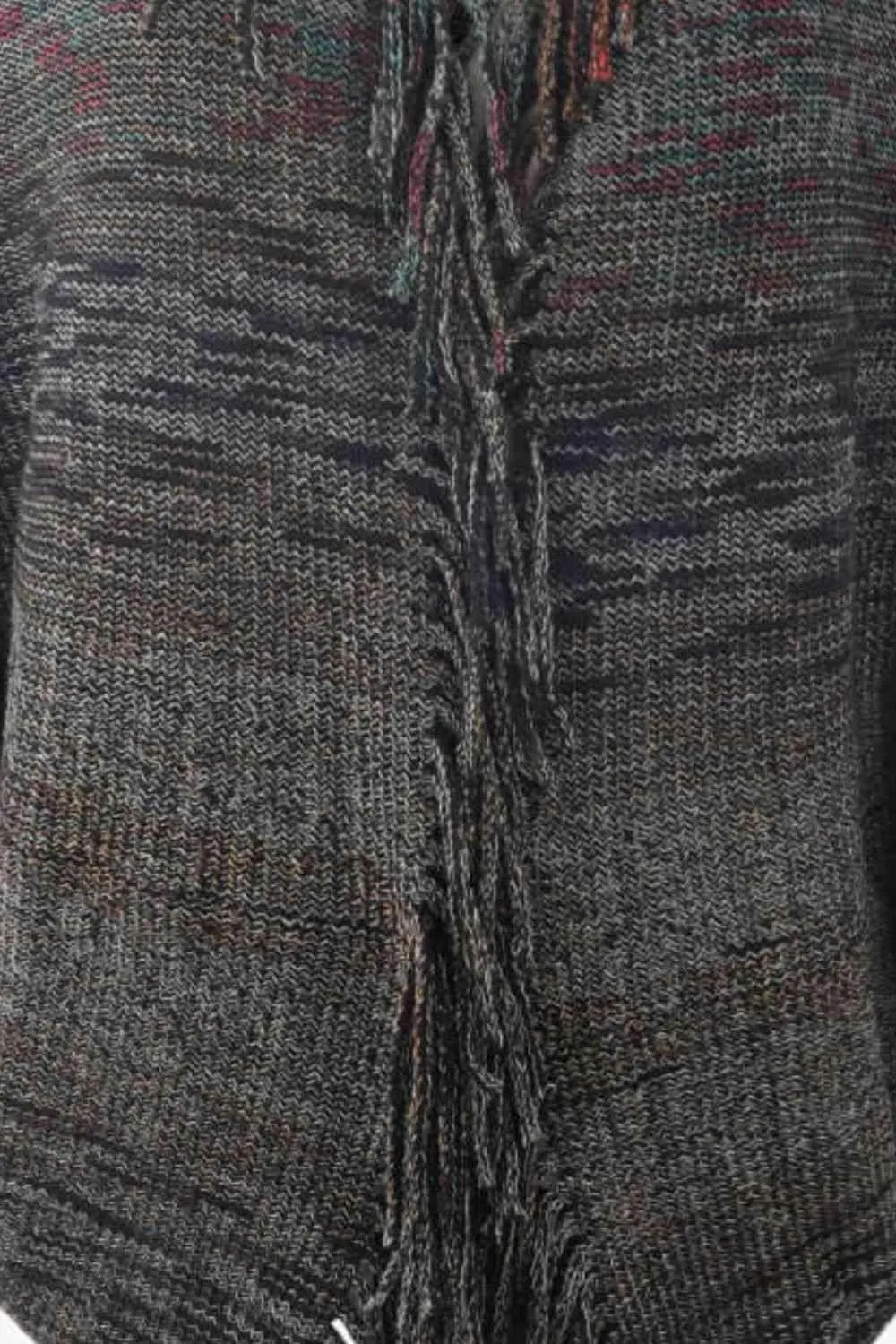 Bohemian Warmth Open Front Fringe Poncho