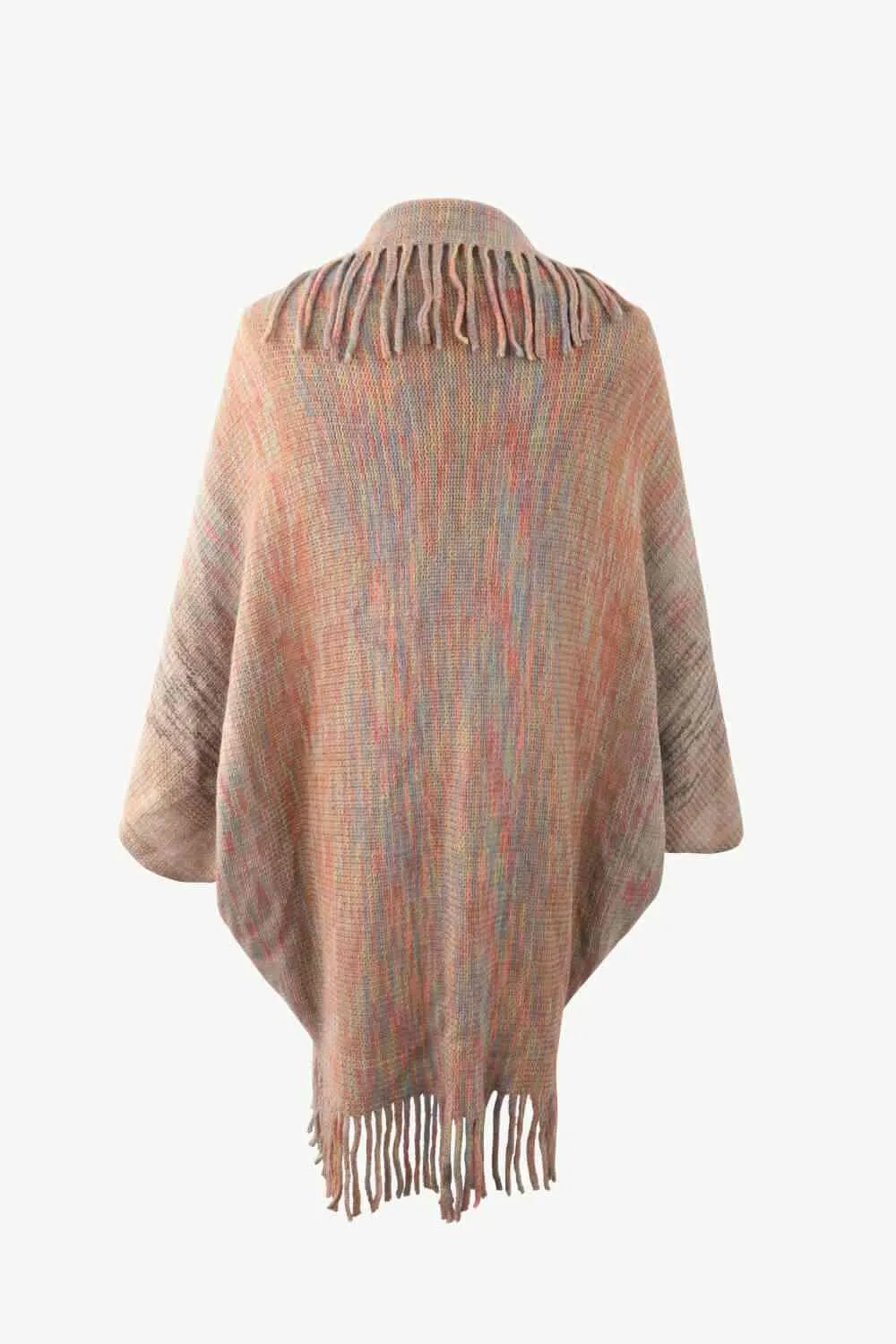 Bohemian Warmth Open Front Fringe Poncho