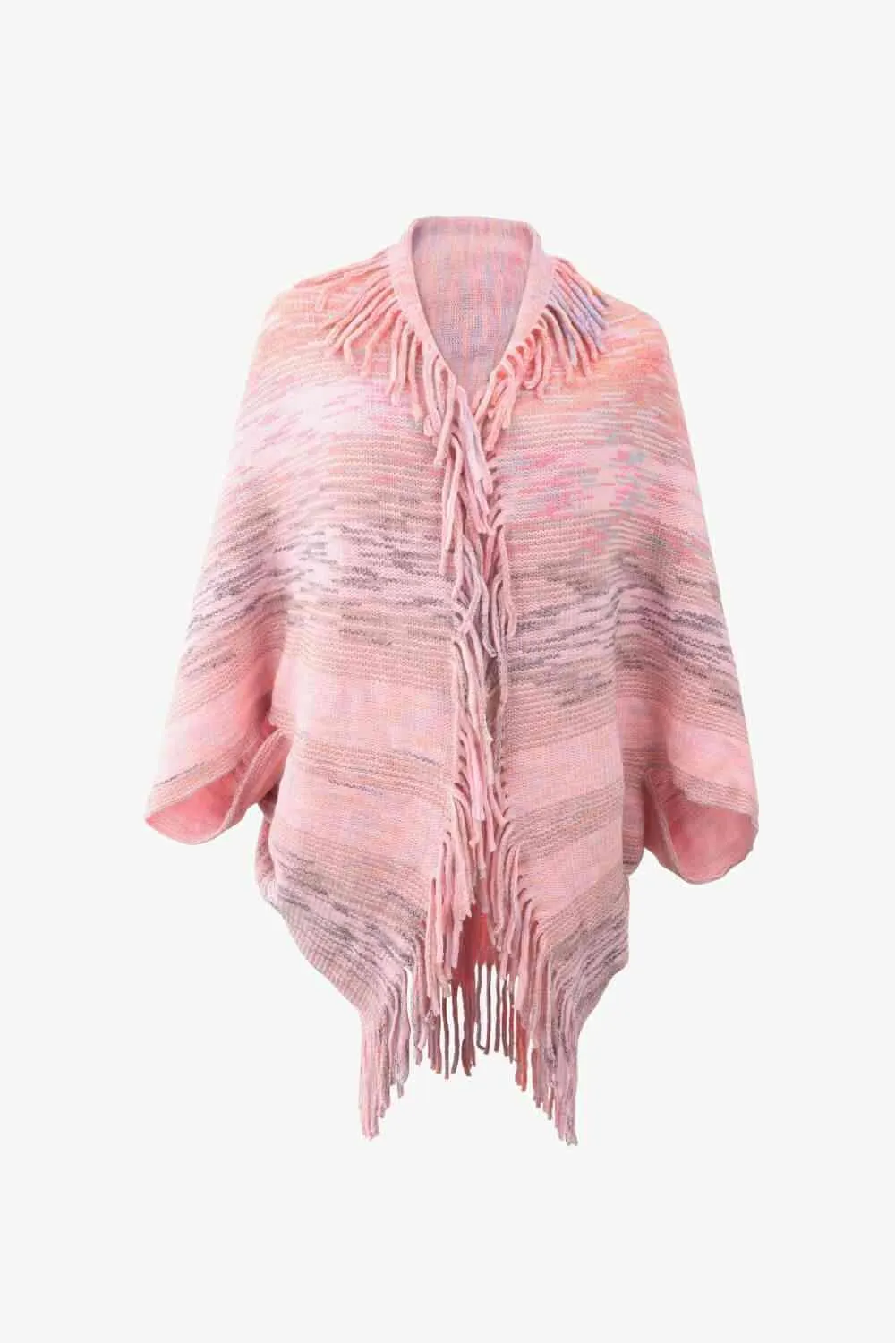 Bohemian Warmth Open Front Fringe Poncho