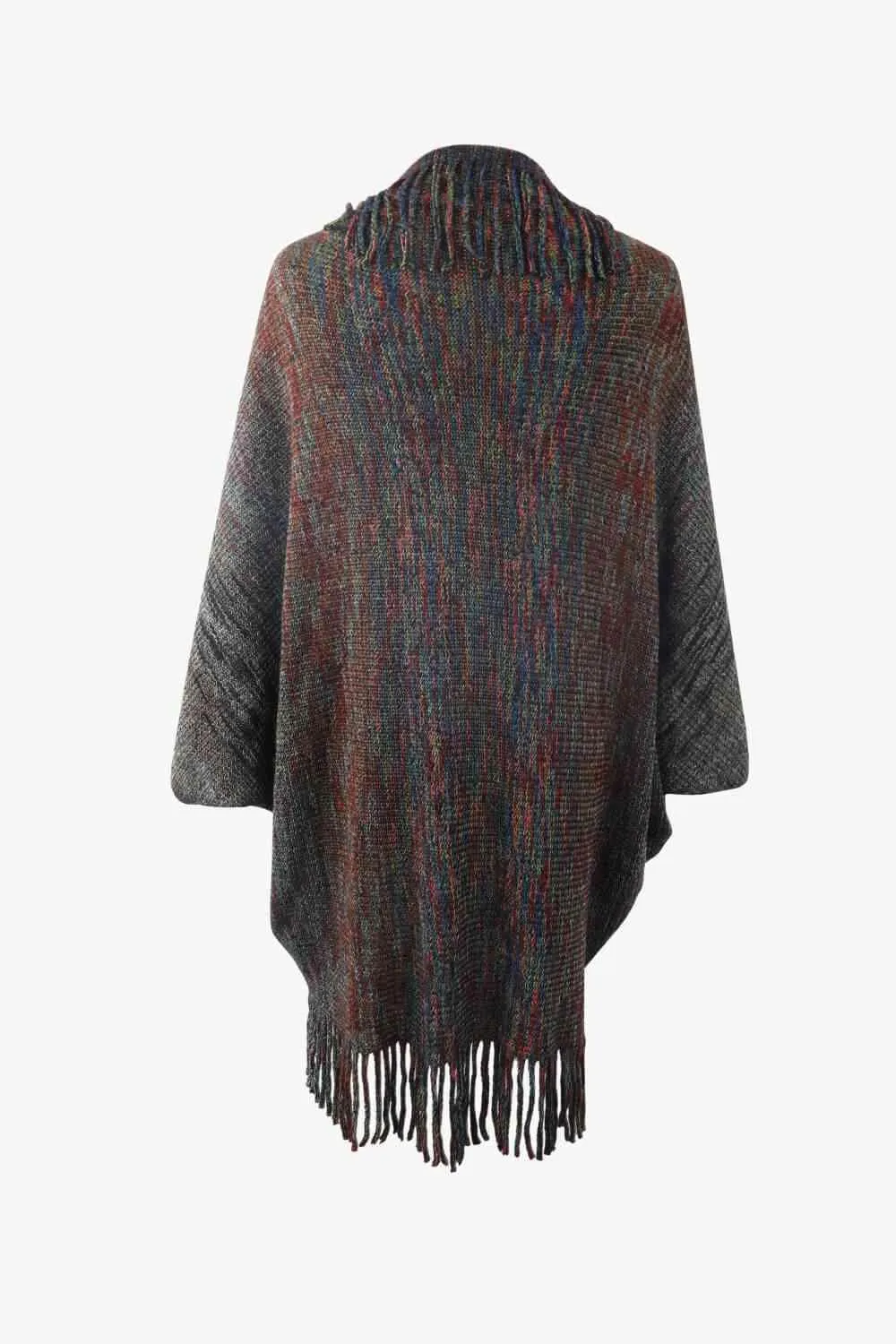 Bohemian Warmth Open Front Fringe Poncho