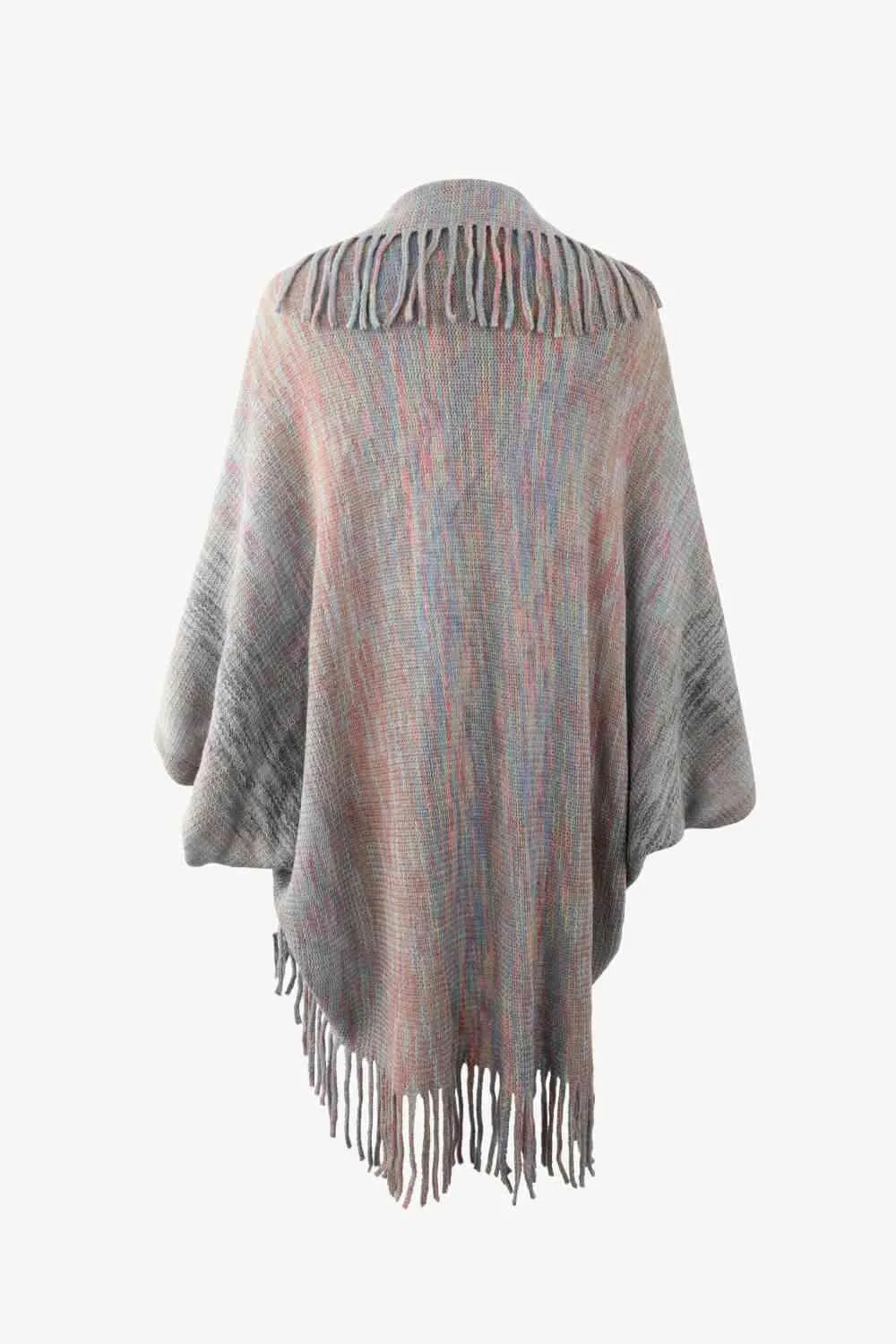 Bohemian Warmth Open Front Fringe Poncho