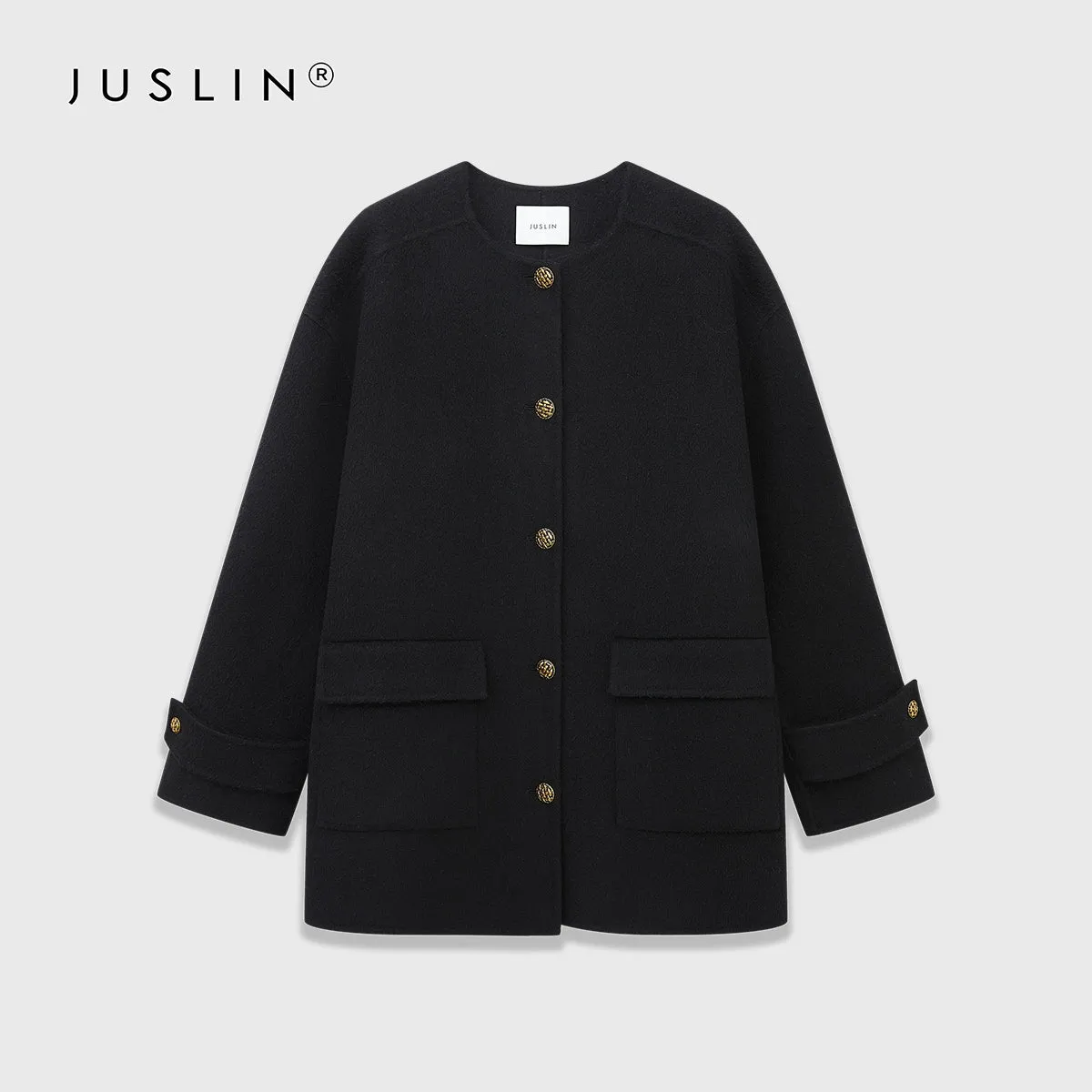 Camel Cashmere Blended Short Coat