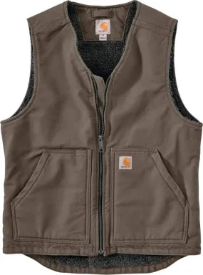 CARHARTT WASHED DUCK SHERPA LINED VEST