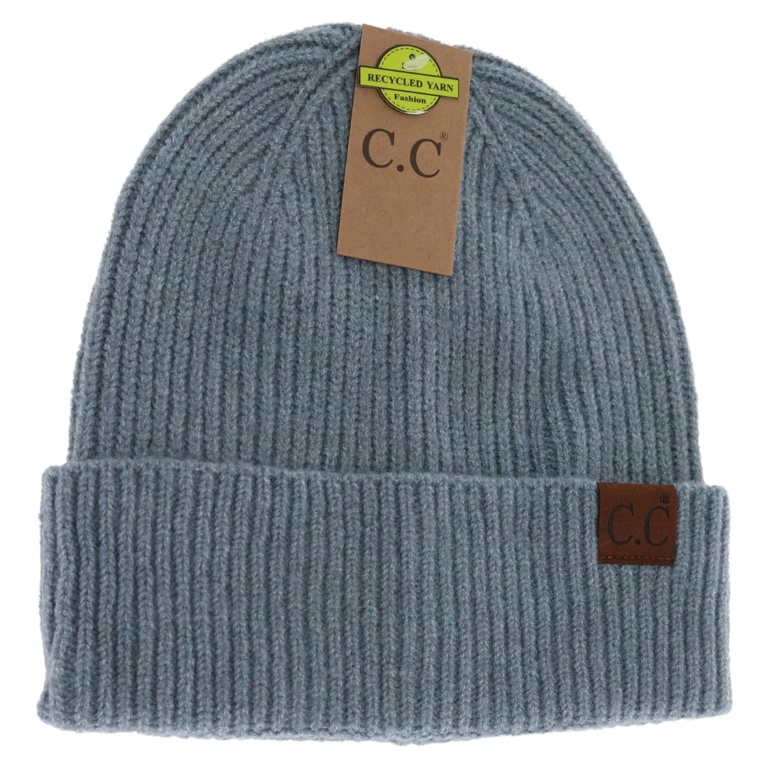 CC BEANIE UNISEX SOFT RIBBED CUFF BEANIE MULTIPLE COLORS