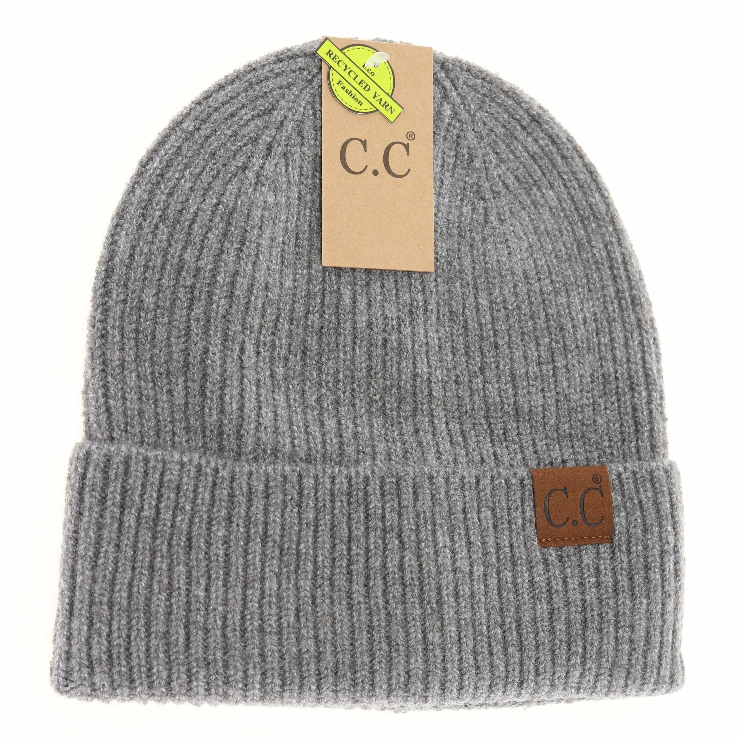 CC BEANIE UNISEX SOFT RIBBED CUFF BEANIE MULTIPLE COLORS