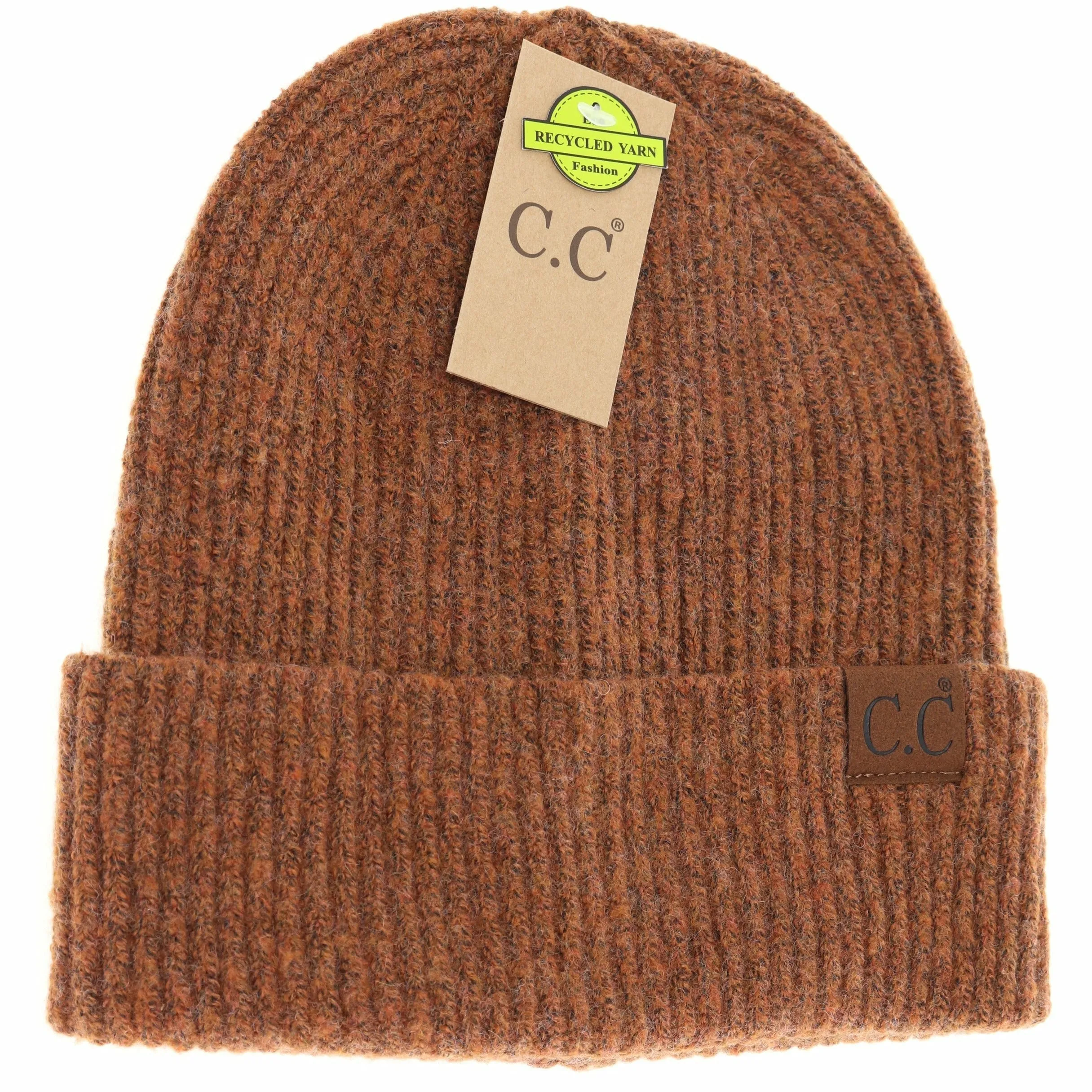 CC BEANIE UNISEX SOFT RIBBED CUFF BEANIE MULTIPLE COLORS
