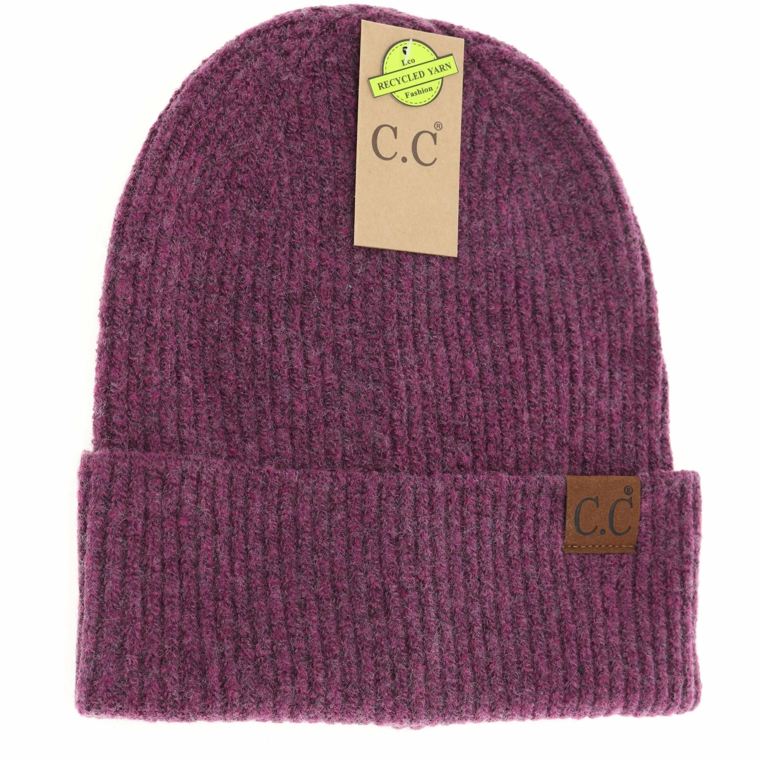 CC BEANIE UNISEX SOFT RIBBED CUFF BEANIE MULTIPLE COLORS