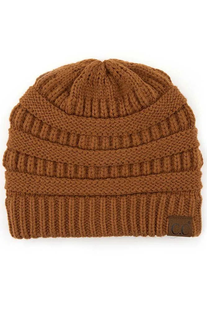 C.C Ribbed Solid Color Beanie