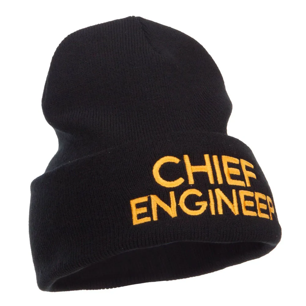 Chief Engineer Embroidered Long Beanie