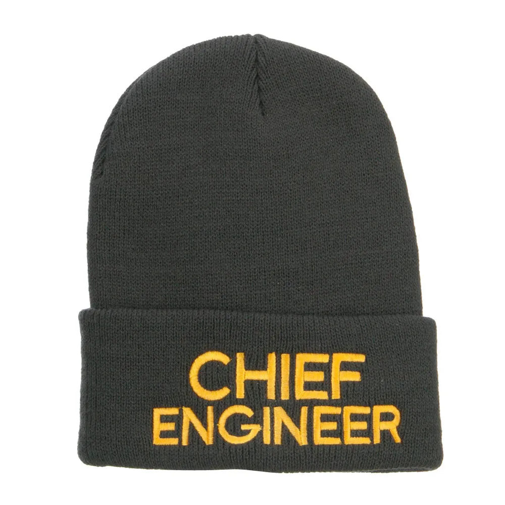 Chief Engineer Embroidered Long Beanie