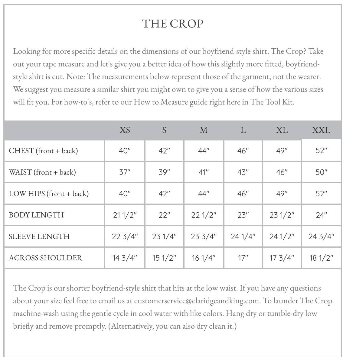 Claridge   King - The Crop in Crisp White: XL