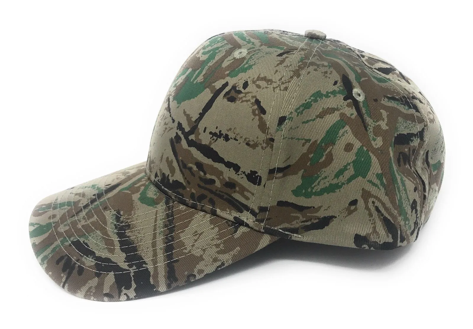 Cotton Twill Camo Camouflage 6 Panel Hunting Fishing Baseball Snapback Hats Caps