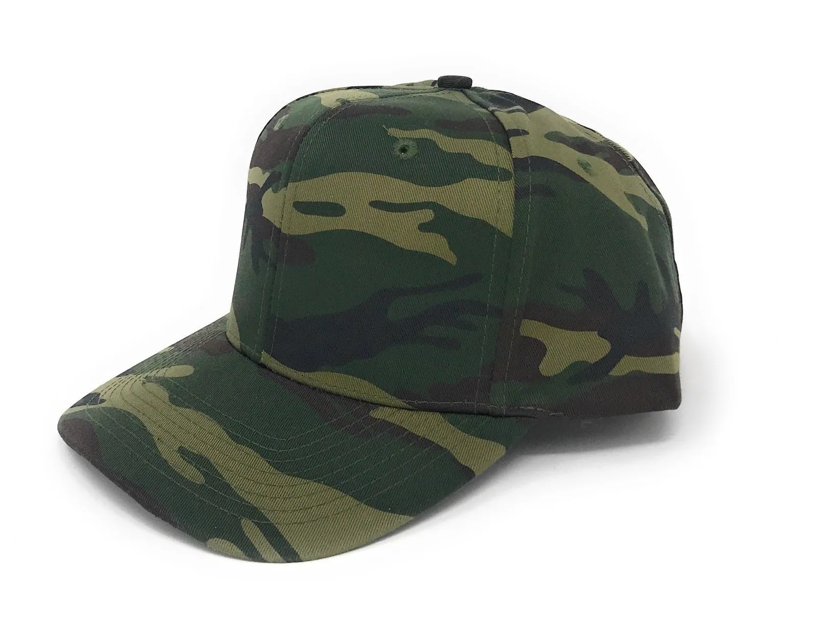 Cotton Twill Camo Camouflage 6 Panel Hunting Fishing Baseball Snapback Hats Caps