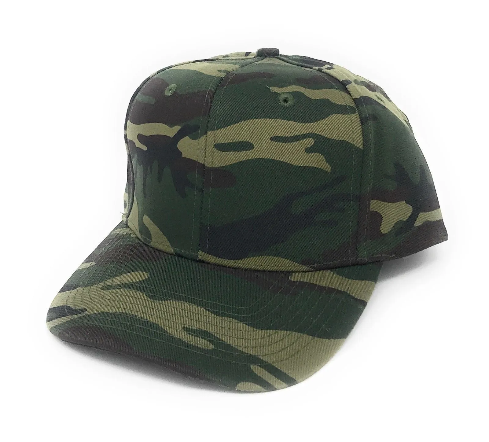 Cotton Twill Camo Camouflage 6 Panel Hunting Fishing Baseball Snapback Hats Caps