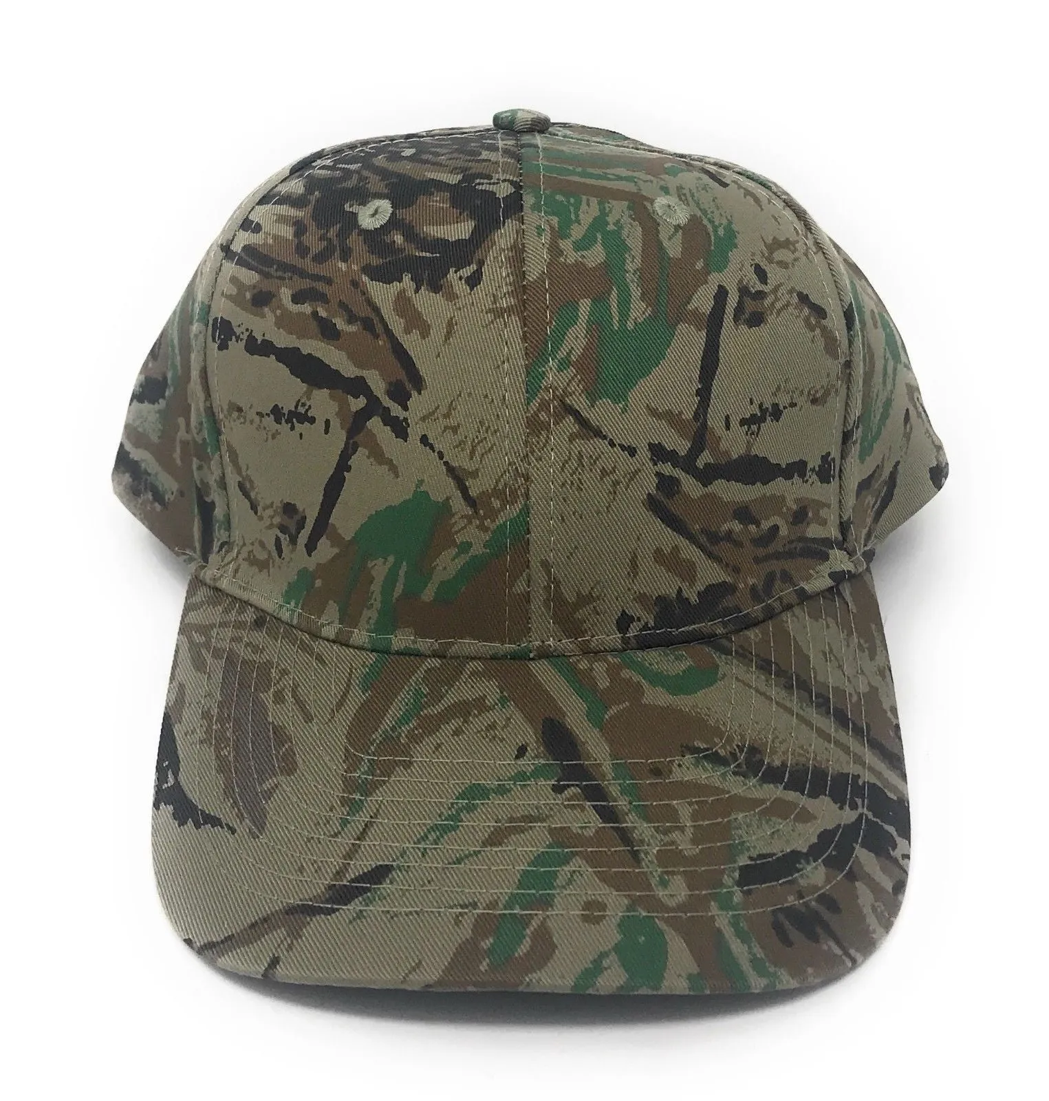 Cotton Twill Camo Camouflage 6 Panel Hunting Fishing Baseball Snapback Hats Caps