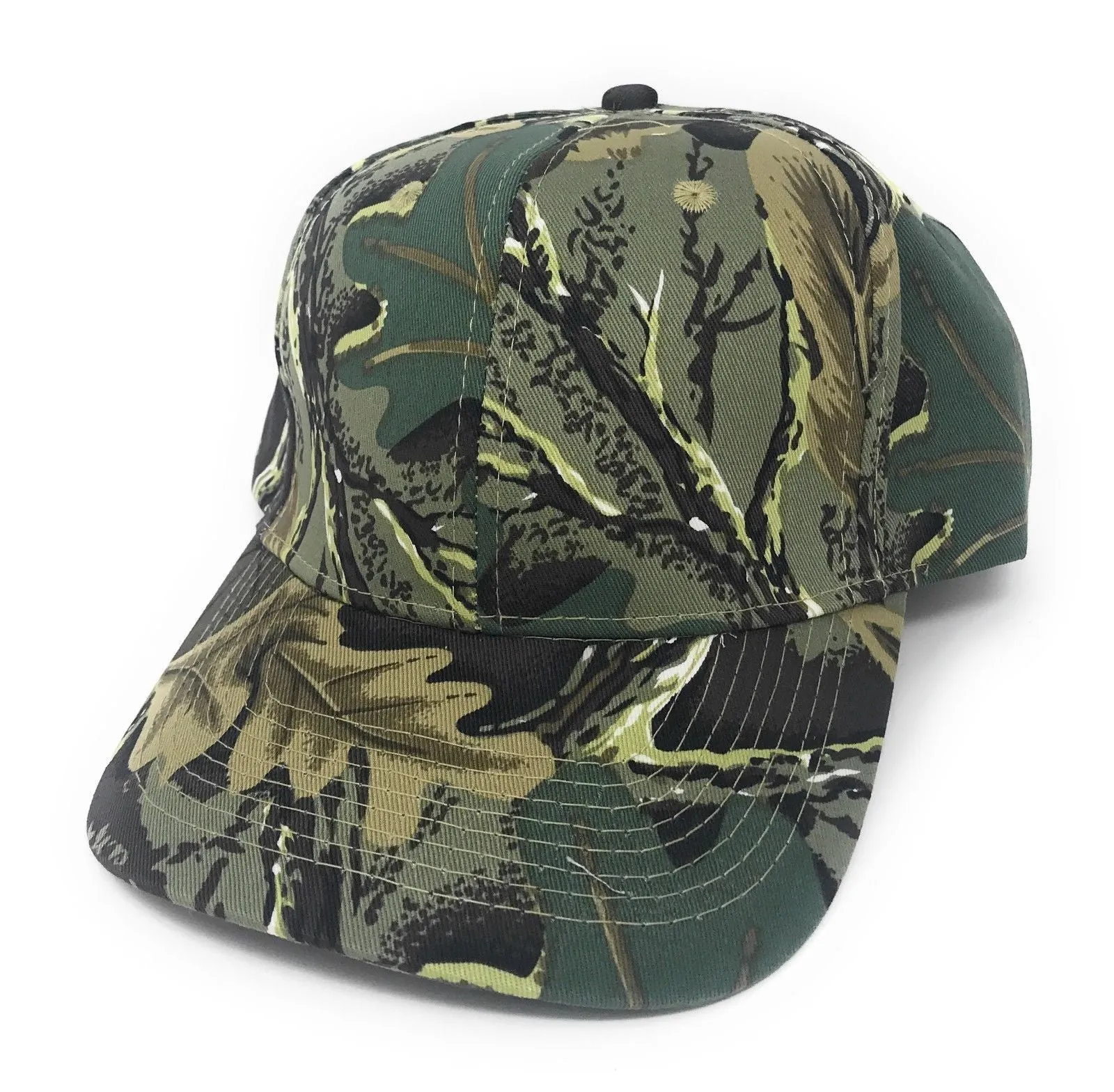 Cotton Twill Camo Camouflage 6 Panel Hunting Fishing Baseball Snapback Hats Caps