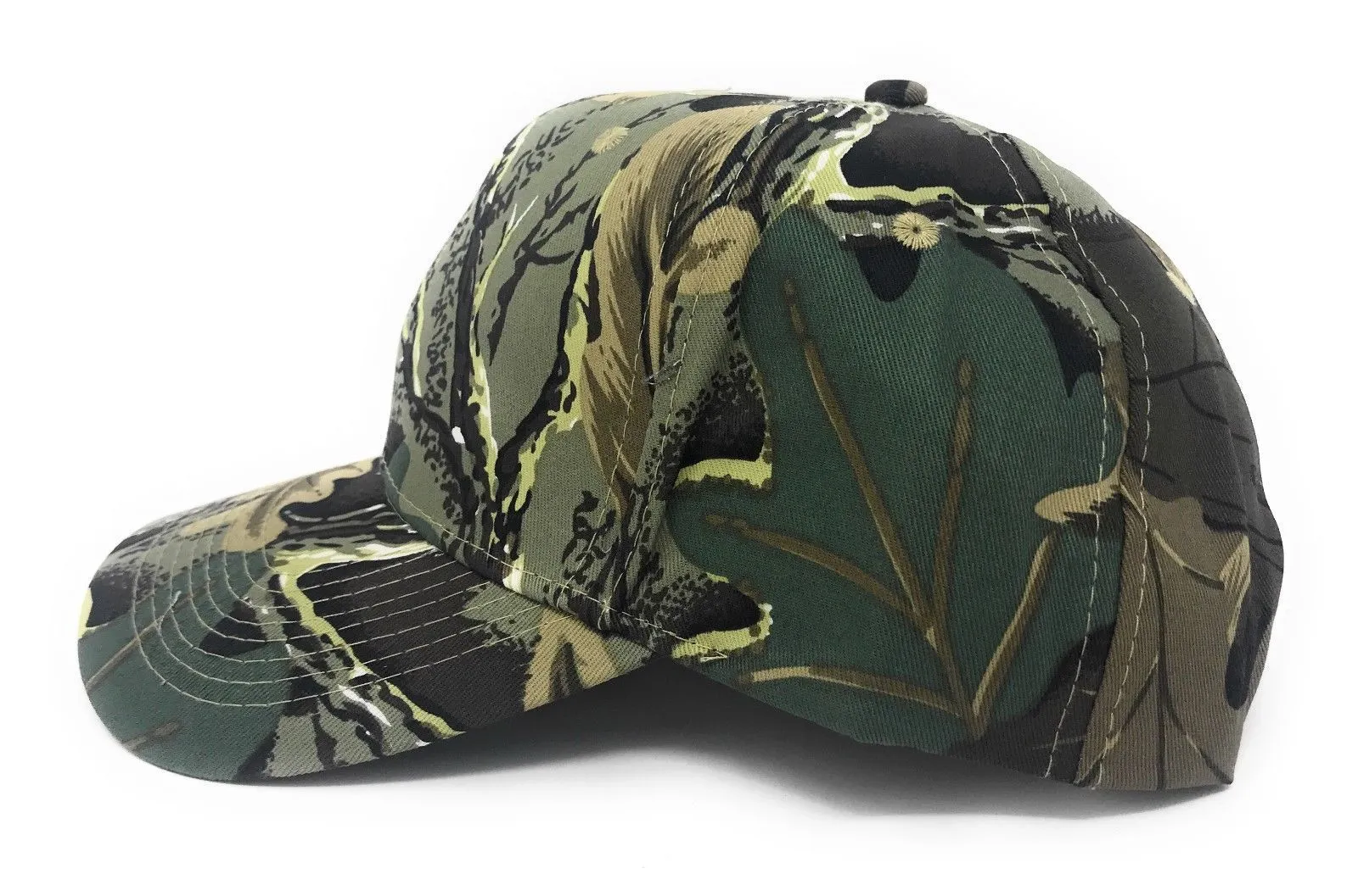 Cotton Twill Camo Camouflage 6 Panel Hunting Fishing Baseball Snapback Hats Caps