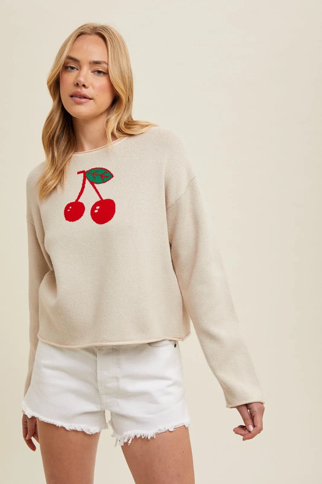 Cutie Cherry Crop Sweater
