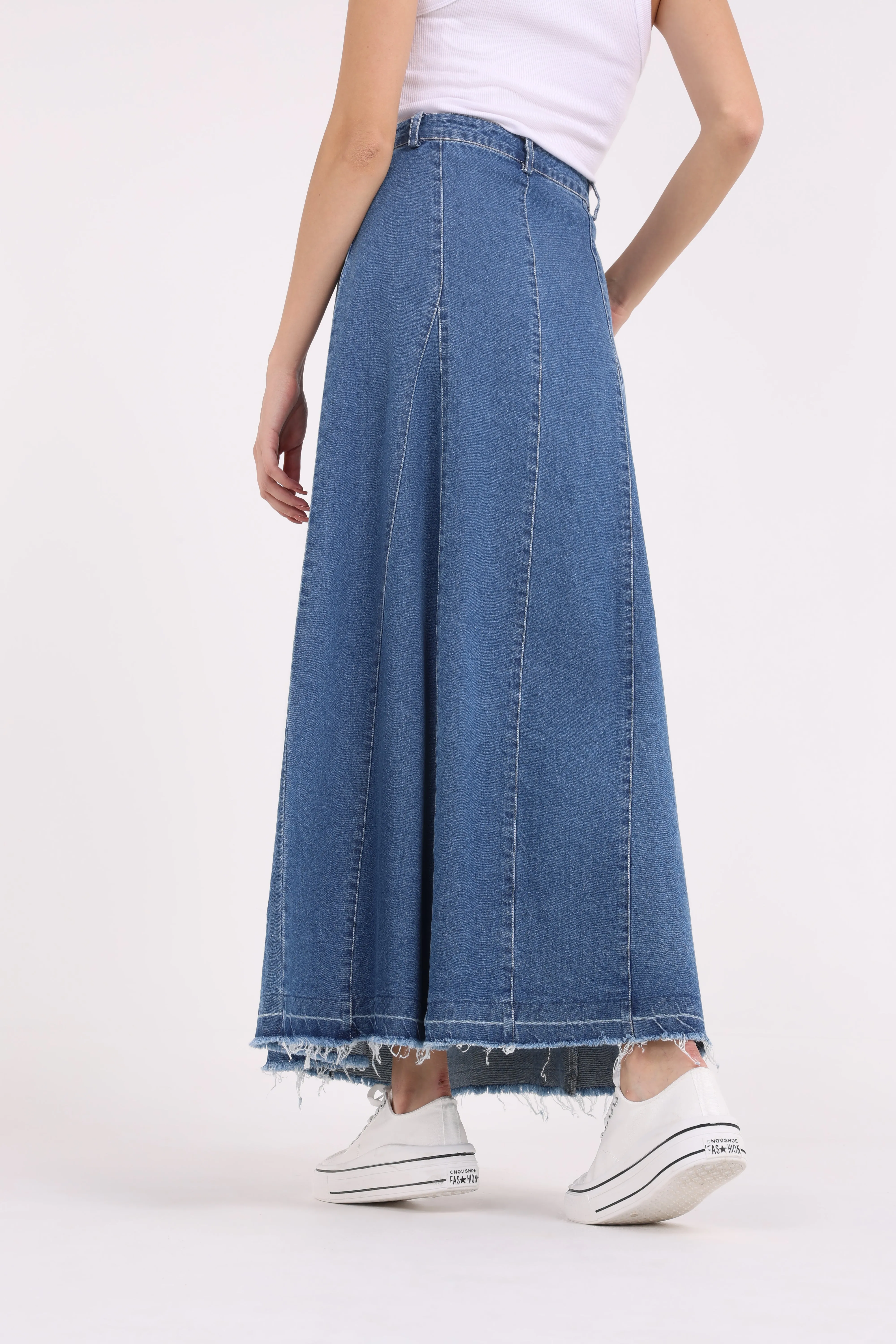 Denim Loose Fit Maxi Skirt