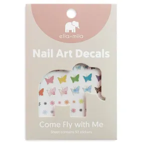 ella mila -  Nail Art Decal - Come Fly With Me - Butterflies   Flowers