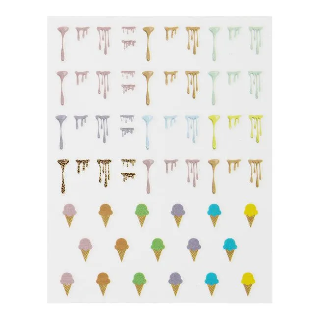 ella mila -  Nail Art Decal - You Make Me Melt - Ice Cream and Splatter Slime