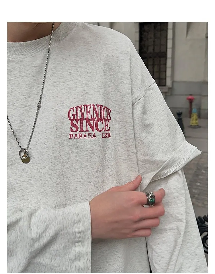 Fake layered long T -shirt or2710