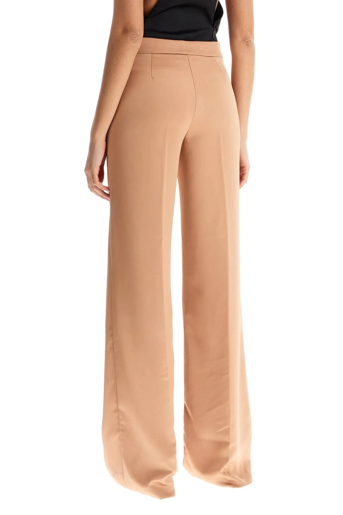 flared satin trousers