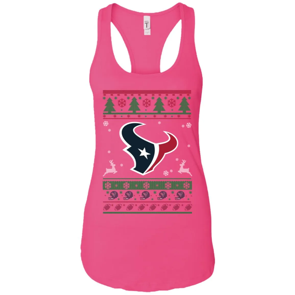 Houston Texans Logo Football Teams Ugly Christmas Sweater Women Tank
