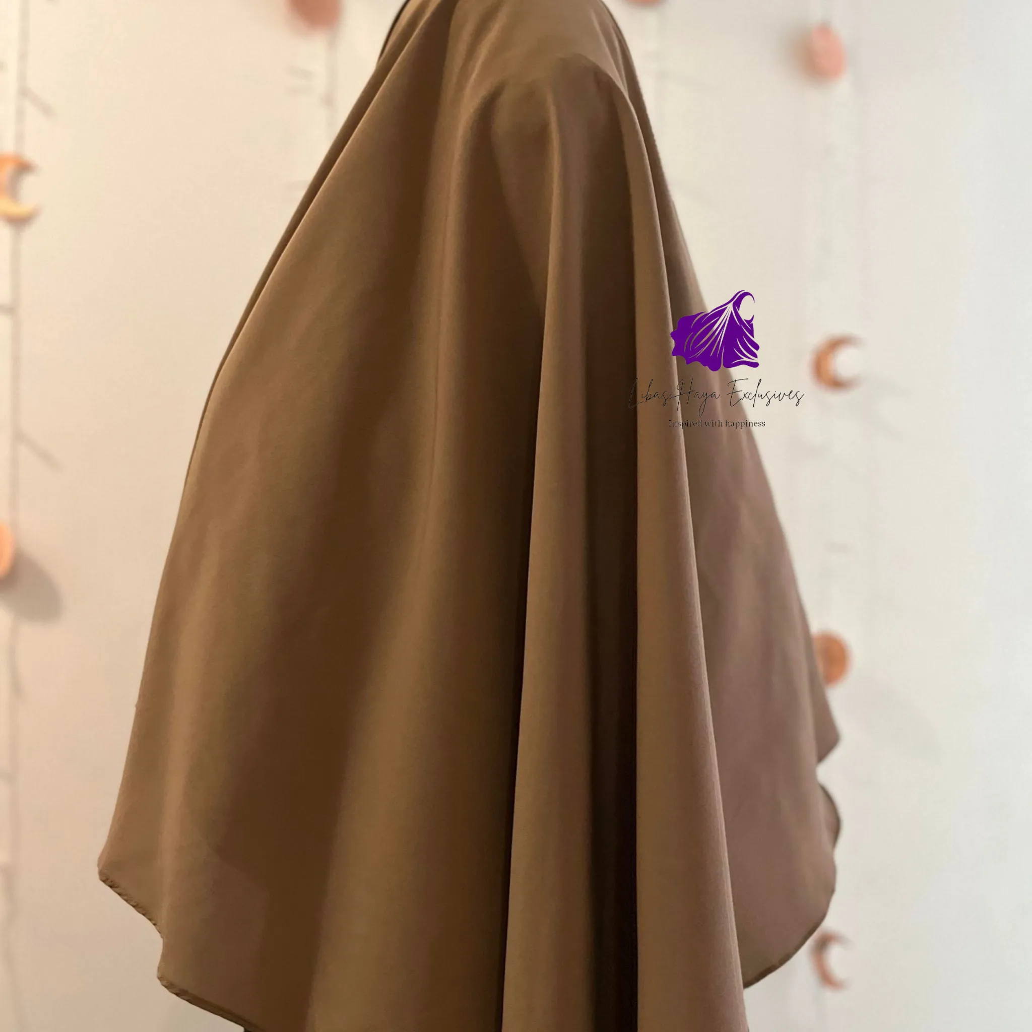 Khimar, Zahra Khimar-Single layer khimar with built in niqab-Brown