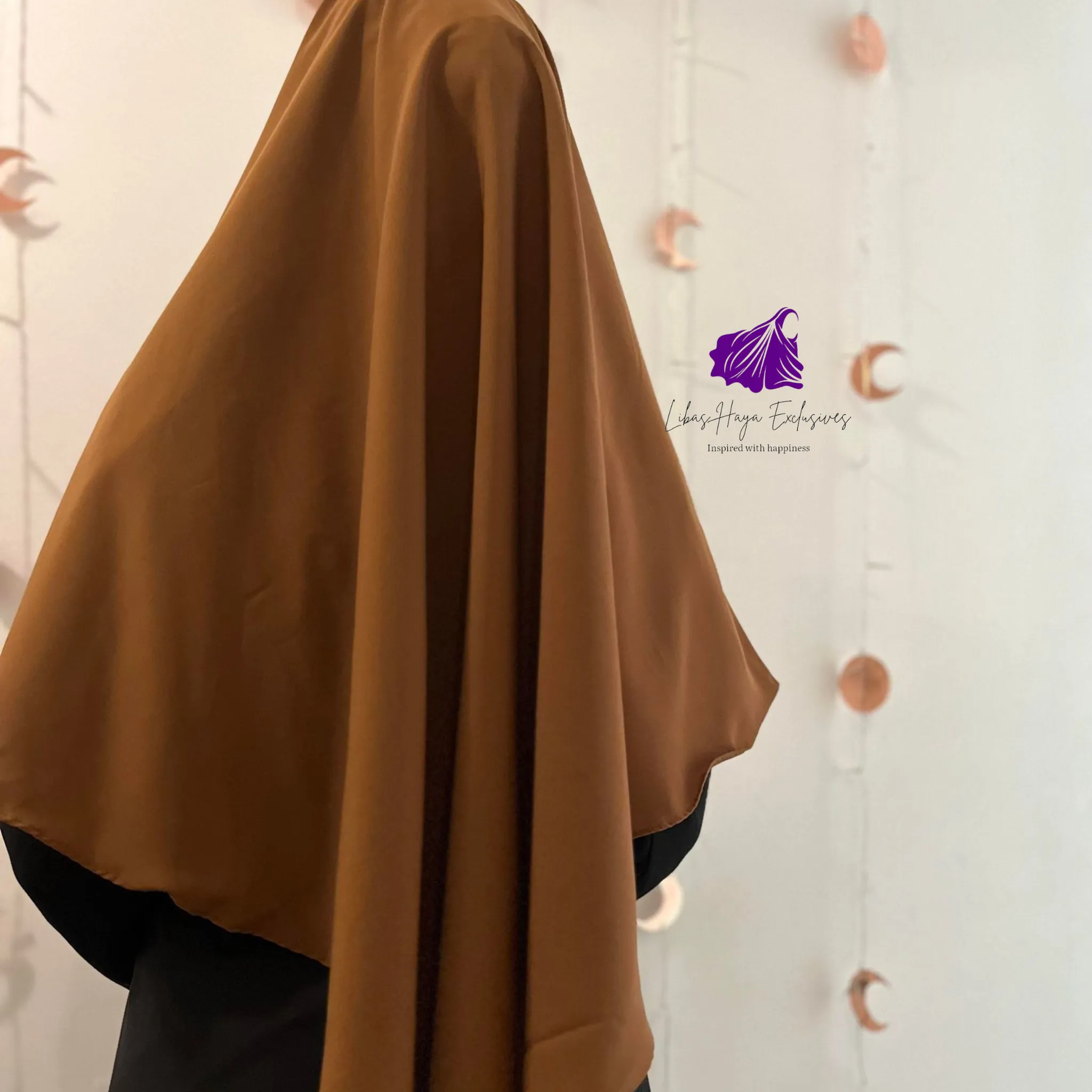 Khimar, Zahra Khimar-Single layer khimar with built in niqab-Brown