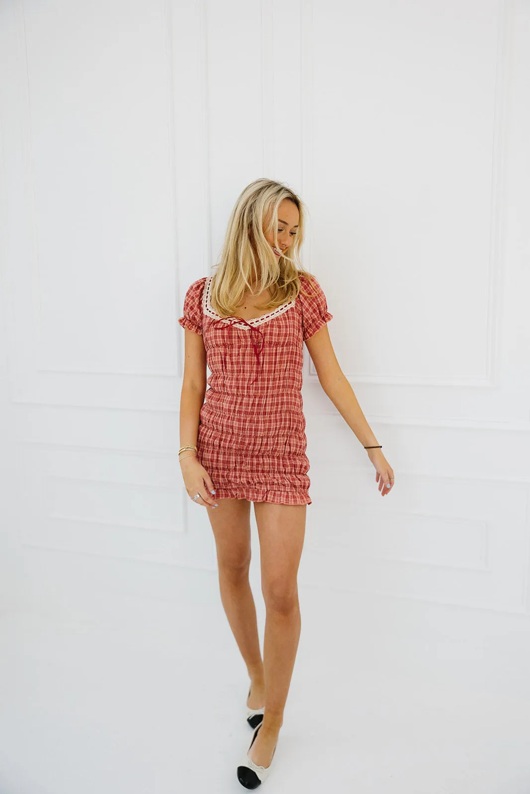 Lindy Mini Dress - Blood Orange