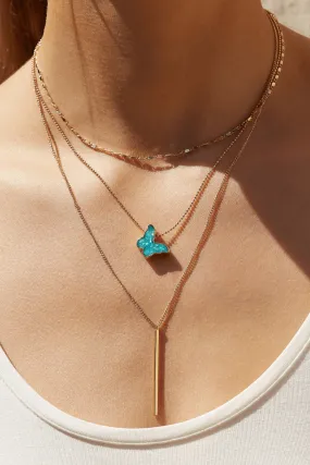 Louche Papillon 3 Strand Pendant Necklace