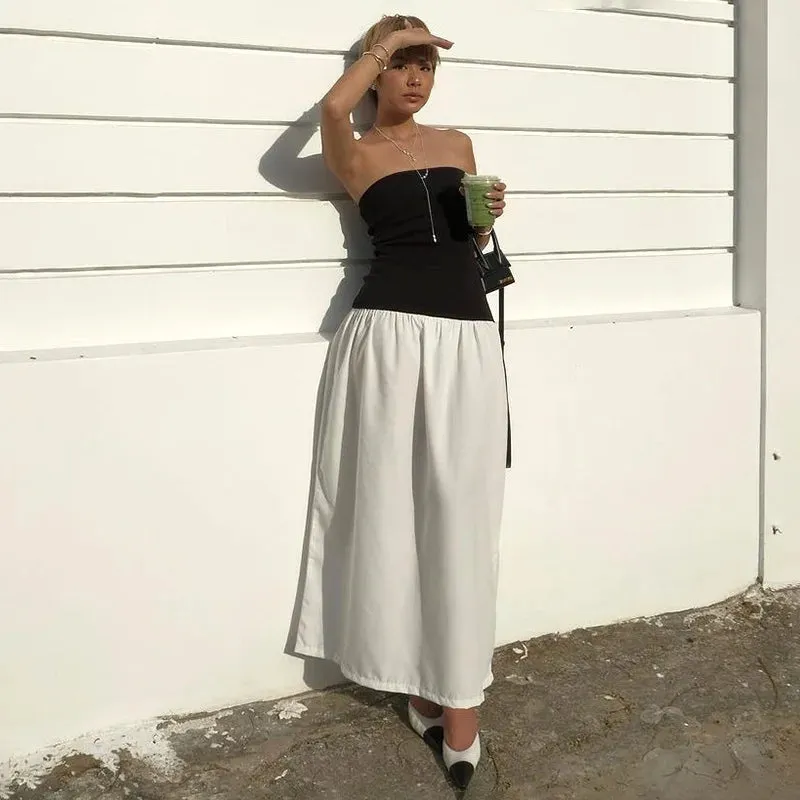Maria Strapless Patchwork Maxi Tube Dress