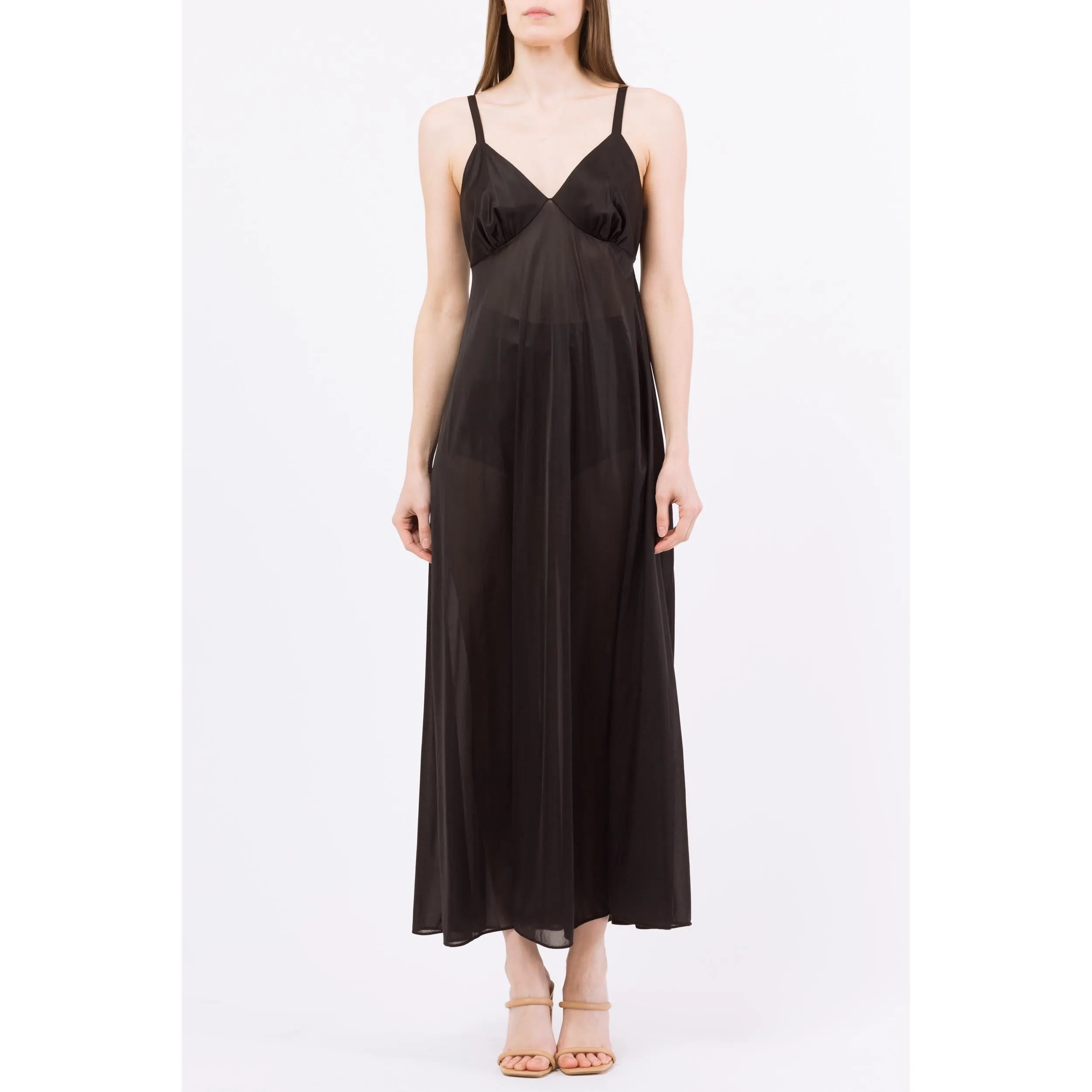 Medium 70s Black Maxi Nightgown