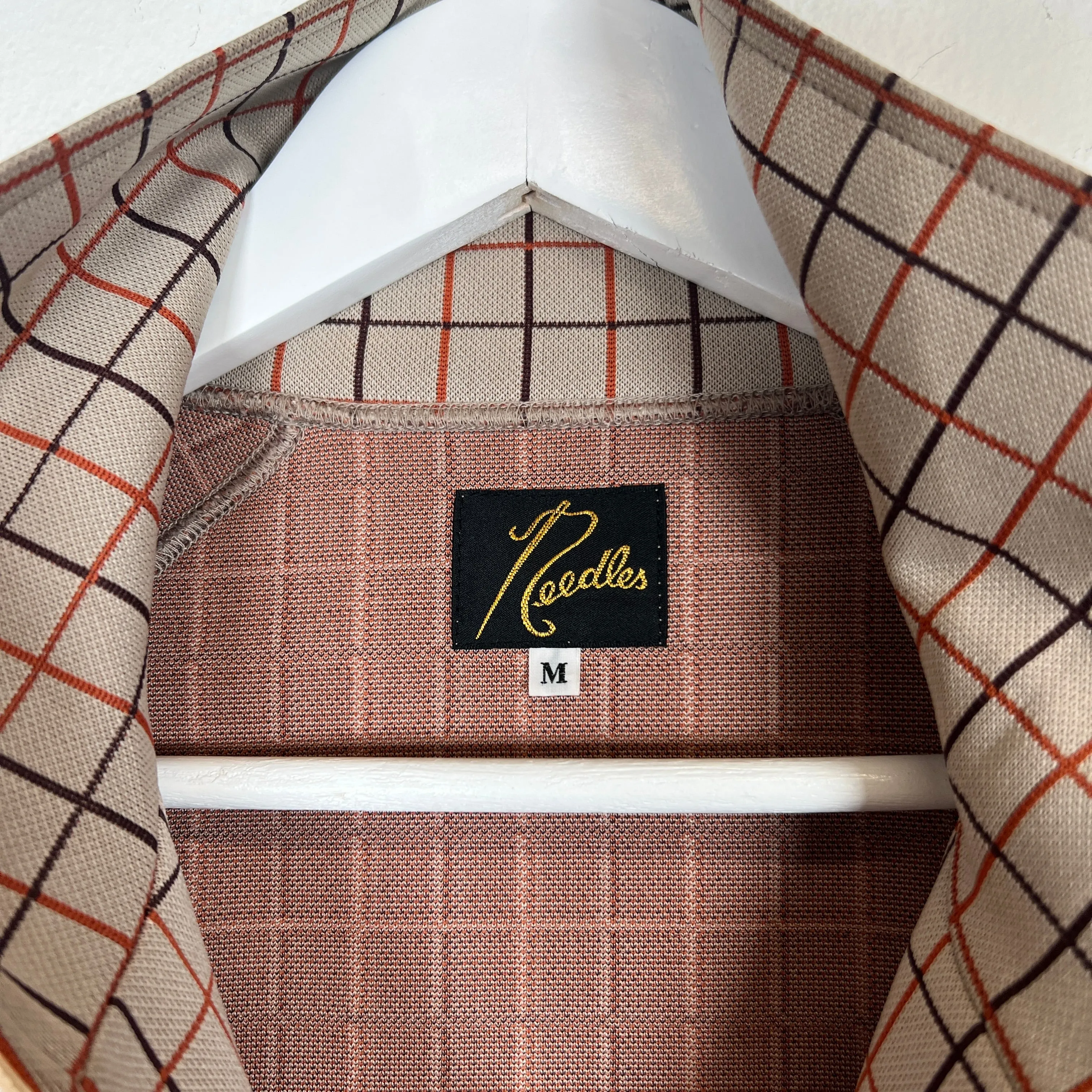 Needles Beige Plaid Track Jacket Size M