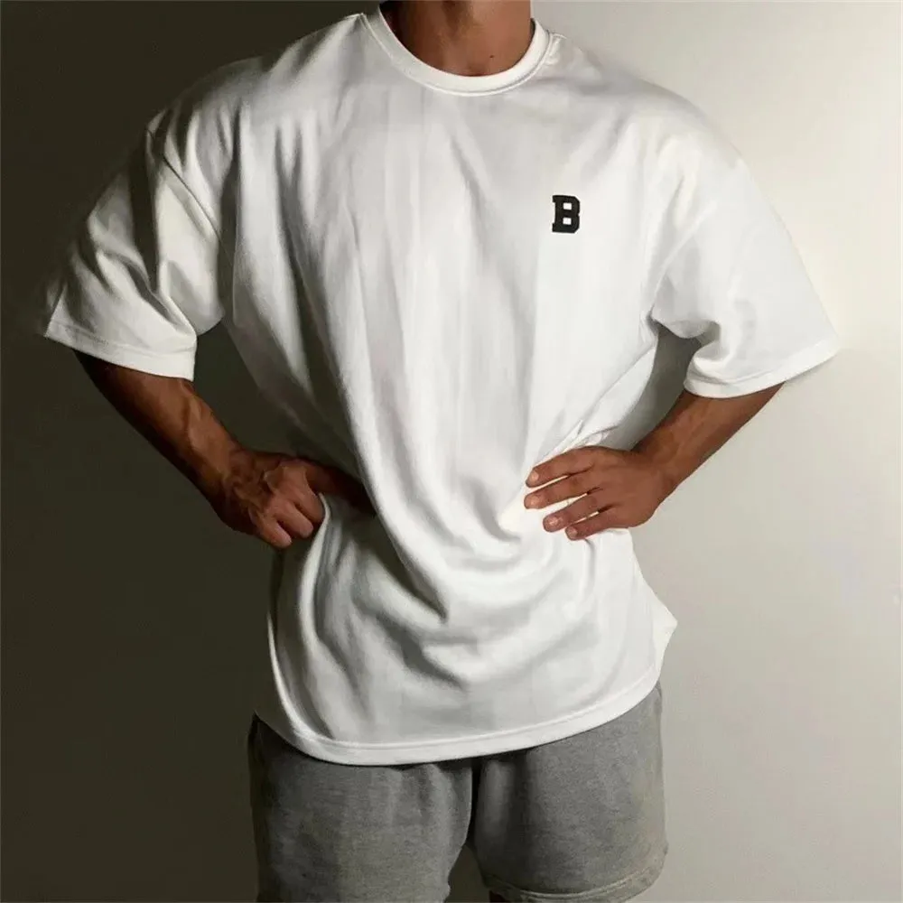 New Summer Oversized Men's T Shirt-Cotton Solid Half Sleeve Top