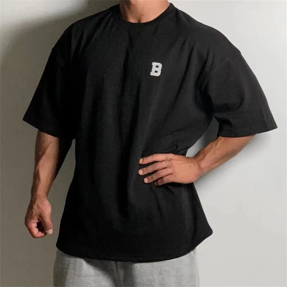 New Summer Oversized Men's T Shirt-Cotton Solid Half Sleeve Top