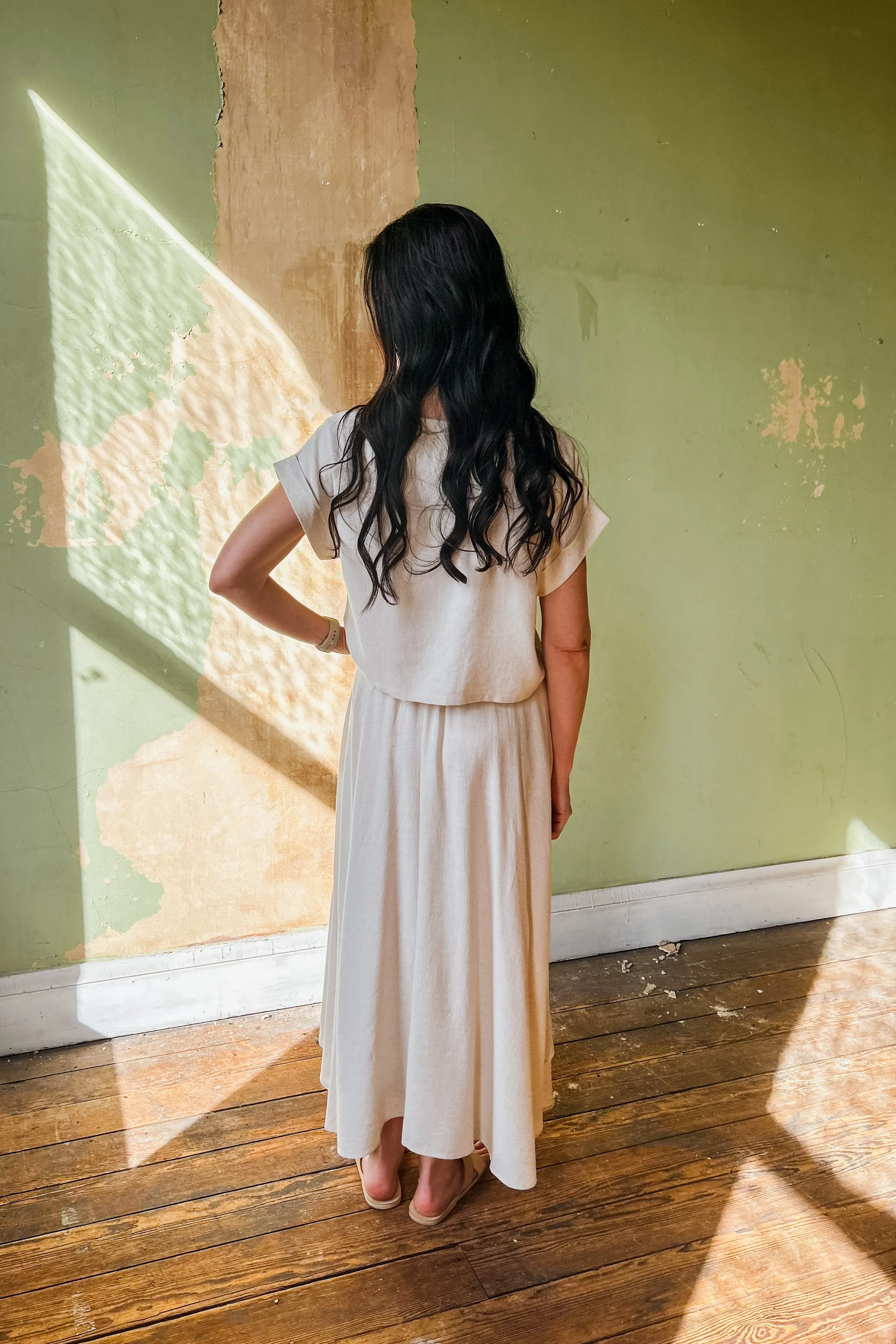 Oatmeal Linen Skirt